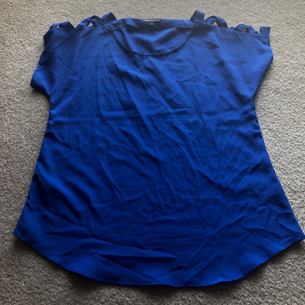 Cobalt Blue Short Sleeve Blouse